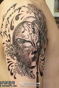 Classic quintessence mask tattoo pattern