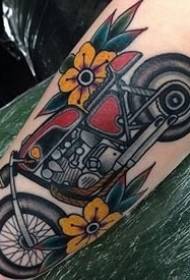 Retro oldschool stiliaus motociklų tatuiruotės modelio paveikslėlių rinkinys
