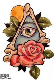 Manuscrit patró de tatuatge d'ulls de triangle