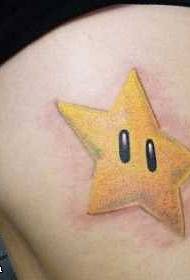 Patrón de tatuaje de estrella de cinco puntas de color de cintura