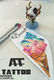 Modello di manoscritto tatuaggio inchiostro colorato gelato