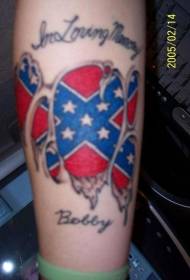 Modello commemorativo del tatuaggio della bandiera federale di colore della gamba