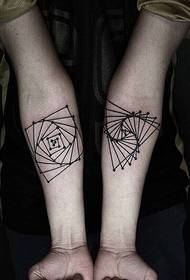 Isang hanay ng mga inspirational na disenyo ng geometriko na tattoo na tattoo