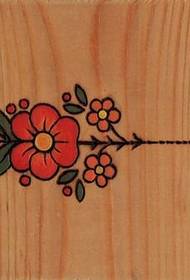 ხელნაწერი ყვავილების ხმლის ტატუტის ნიმუში