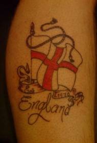 Modello di tatuaggio di colore della bandiera britannica di colore delle gambe