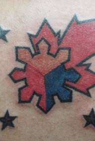 Simbolo canadese colorato posteriore del tatuaggio