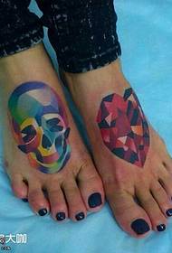 Patró de tatuatge de diamants amb personalitat del peu