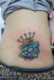 Padrão de tatuagem grande diamante de cintura