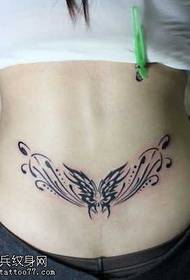 Derék szárnyas totem tetoválás minta