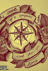 Manuscript different compass tattoo pattern