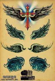 Le manuscrit de tatouage des ailes colorées est partagé par le spectacle de tatouage