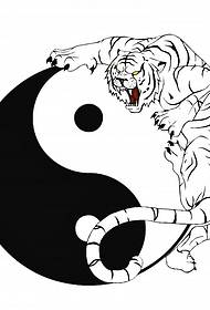 Variedade de cadros de tatuajes de yin e yang
