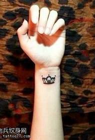 Arm small crown totem tattoo pattern