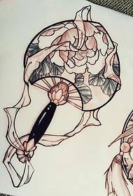 ChiJapan peony maitiro fan body template manuscript