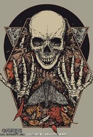 Scary horror skull tattoo tattoo manuscript