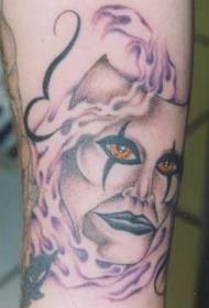 Tattoo maskë me ngjyra tmerri me sy