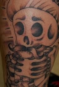Arm brown mexican skeleton tattoo pattern