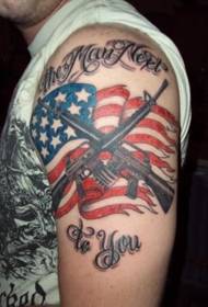 Ubunifu na kipekee Star wa Amerika na Strike bendera muundo wa tattoo