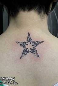 Back five-star totem tattoo pattern