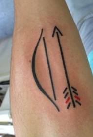 Bue og pil minimalistisk tatoveringsmønster