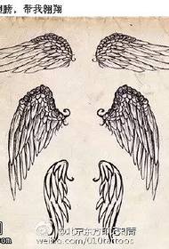 Različiti uzorak tetovaže rukopisa slobodnih krila