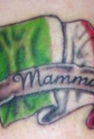 Shoulder color italian mom logo tattoo pattern