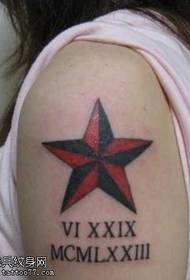 Шема за тетоважа со голема буква од пентаграм