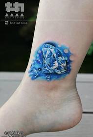 Sapphire tattoo on the ankle
