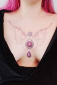 Tattoo klein edelsteen prentjie klein vars stel juweel klein tatoeëringpatroon