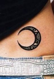 Lány vissza fekete szürke vázlat kreatív irodalmi Hold tetoválás képet