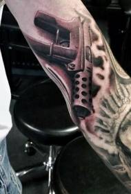 Ручна пиштољ реалистичног стила са узорком тетоваже карактера