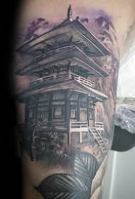 Ancient Tower Tattoo - 9 Chinese stijl Ancient Tower Building Tattoo patroonwerken