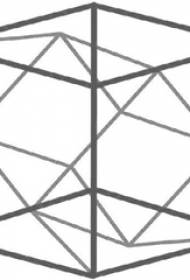 Pearsa dubh dubh loidhne sìmplidh geoimeatrach làmh-sgrìobhainn tatù ceàrnagach cruaidh