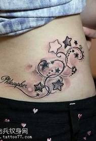 Taille fiif-punt stjer tattoo patroan