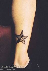 Ben femspetsig stjärntotem tatuering mönster