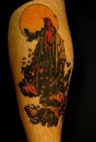 Arm color hell hell baron tattoo