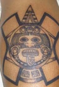 Acteku saules akmens līnijas tetovējums