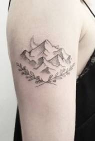 Pátrún tattoo buaicphointe dubh simplí agus cruthaitheach