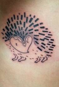 Schattige kleine egel tattoo patroon