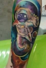 Corak tatu kosmik Pelbagai alien eksotik dan reka bentuk tatu tema bintang kosmik yang lain