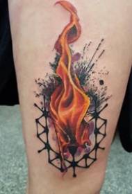 Пламък татуировки - набор от снимки на художествени произведения на татуировки, свързани с теми, свързани с огъня
