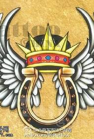 Painted crown wings tattoo pattern