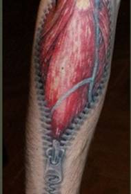 Modello di tatuaggio strappato con cerniera