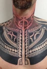 Patrún tattoo totem geoiméadrach muineál agus cófra