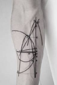 Stile minimalista di disegni di tatuaggi creativi con linea geometrica