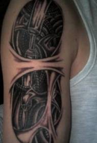 Modello di tatuaggio meccanico biomeccanico della pelle del braccio grande