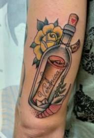 ბოთლის თემატური კომპლექტი მინის ბოთლების tattoo ნიმუში