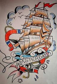 Manoscritto del tatuaggio a vela d'atmosfera