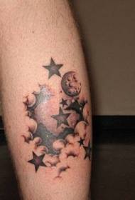 Arm musta ruskea pentagrammi tatuointi malli