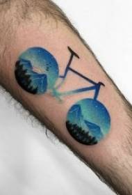 Set di tatuaggi di biciclette semplici e creativi di tatuaggi di biciclette